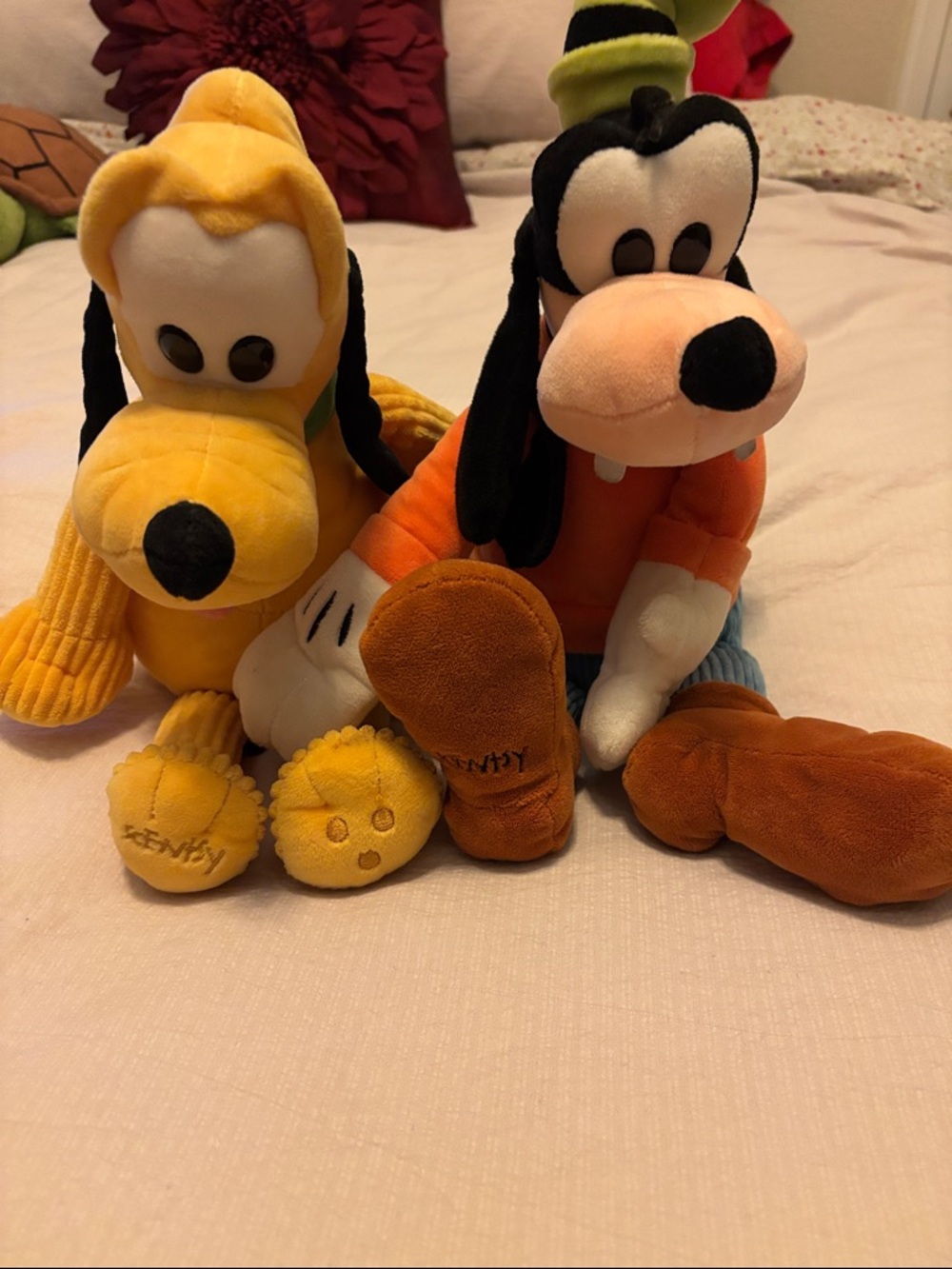 Scentsy Yellow Pluto & Orange Goofy Plush Pair